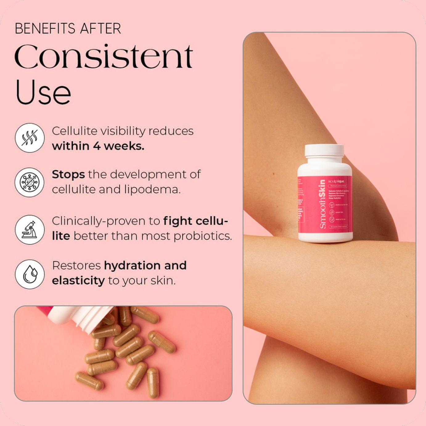 Sculptique Maximum Potency Anti-Cellulite & Lipedema Capsules for Smooth Skin